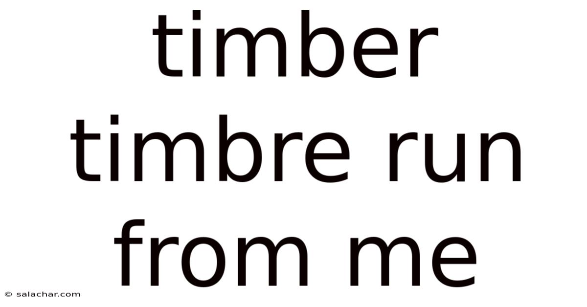 Timber Timbre Run From Me