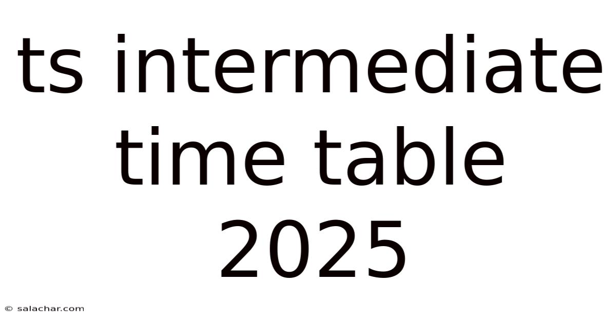 Ts Intermediate Time Table 2025
