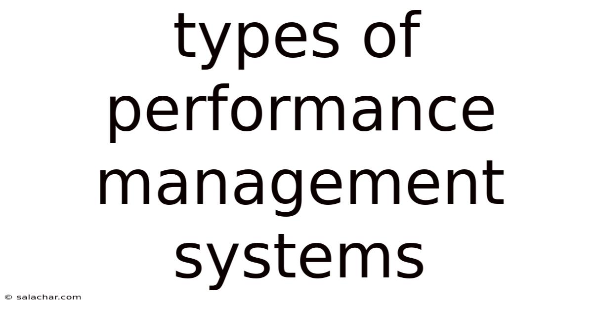 Types Of Performance Management Systems