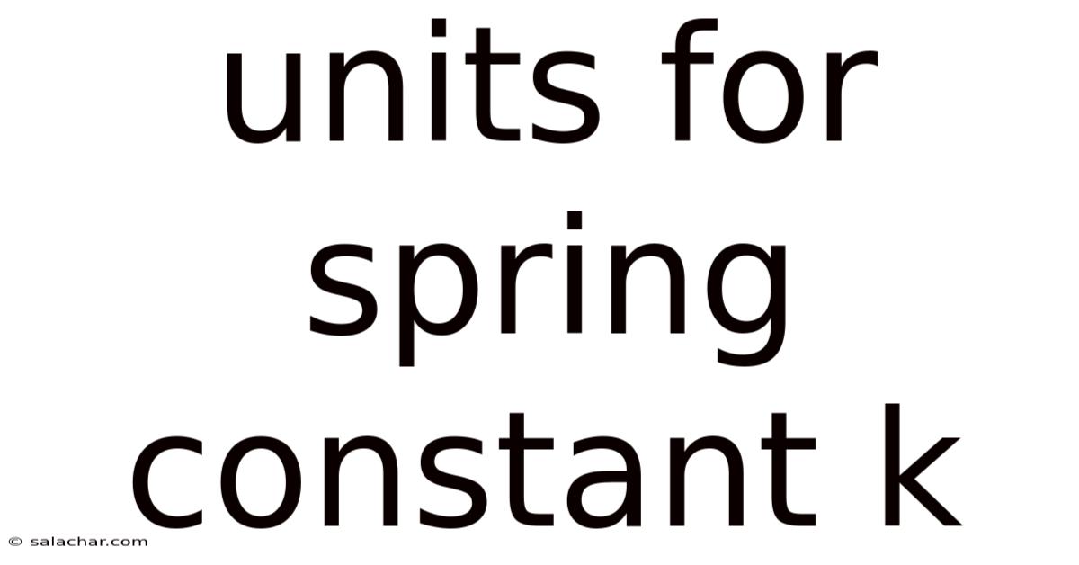 Units For Spring Constant K