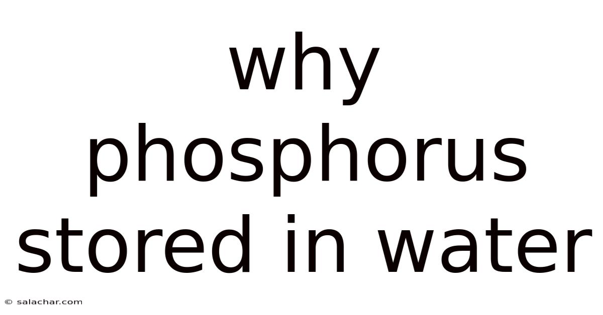 Why Phosphorus Stored In Water
